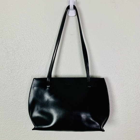 Furla | Bags | Furla Vintage Small Black Leather Tote | Poshmark